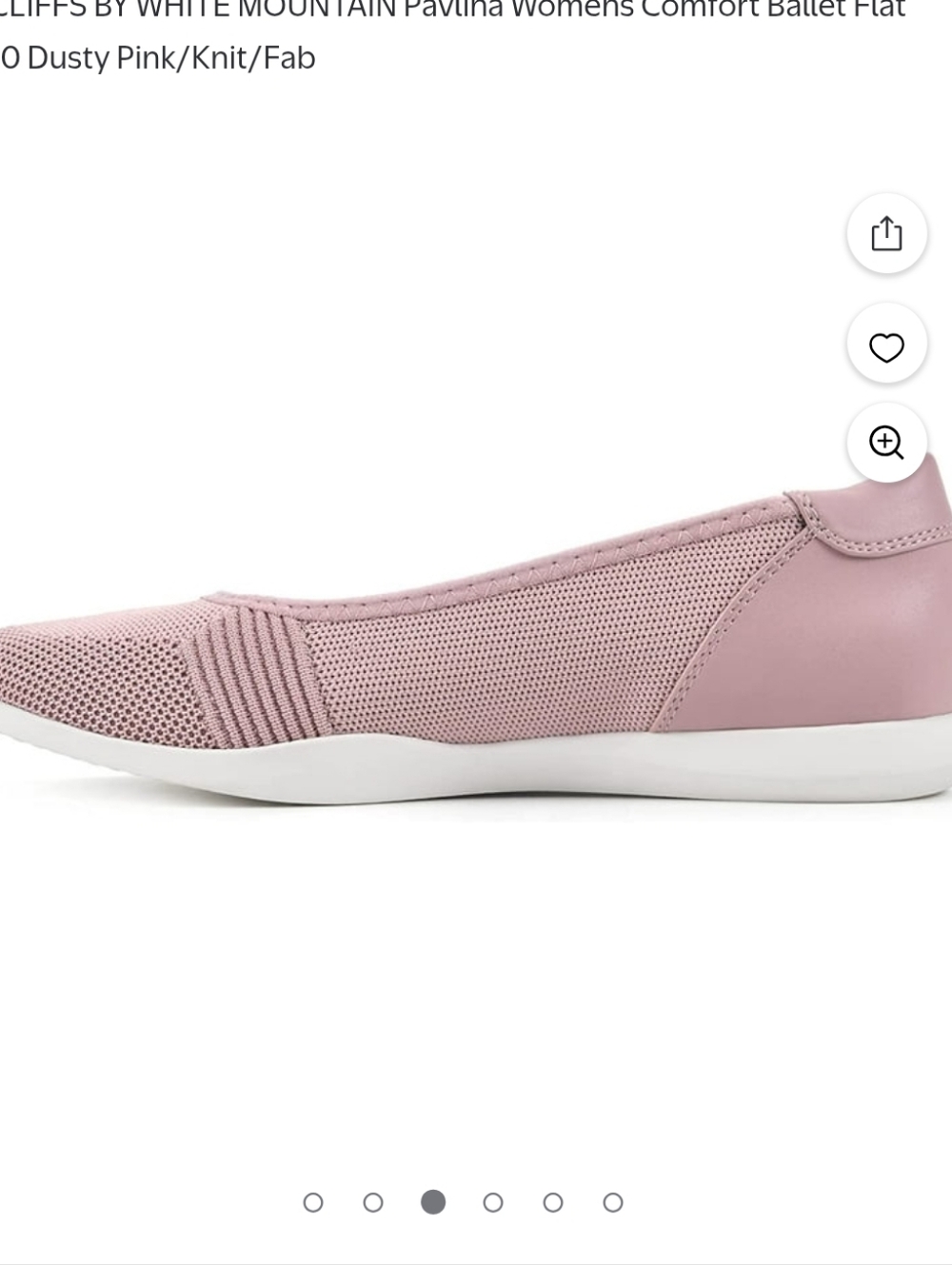 Cliffs by WHITE MOUNTAIN Pink Knit Pavlina Comfort Flats Size 6 NEW NWT - Picture 3 of 15